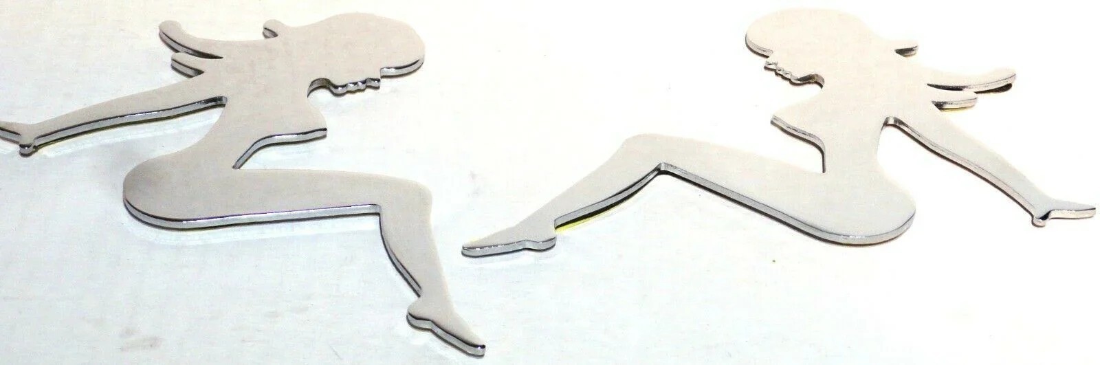 Cutout Sitting Nude Set Small Chrome Plated Tape Mount 6
