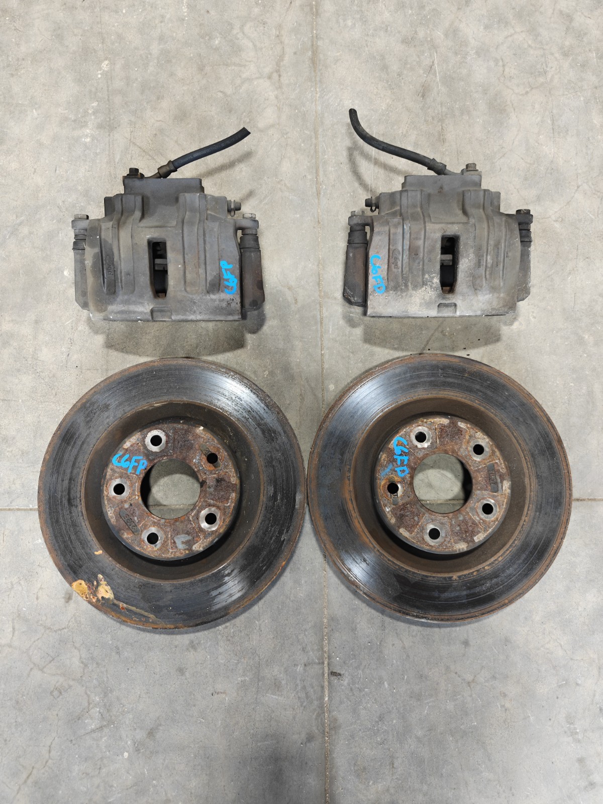 05-13 CHEVROLET CORVETTE C6 FRONT LEFT RIGHT DISC BRAKE CALIPER ASSEMBLY SET OEM