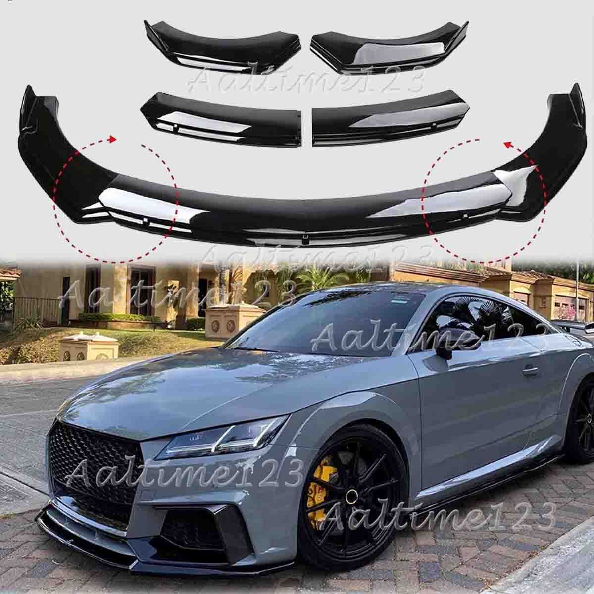 For Audi TT TTS Quattro Front Bumper Lip Splitter Spoiler Body Kit Glossy Black