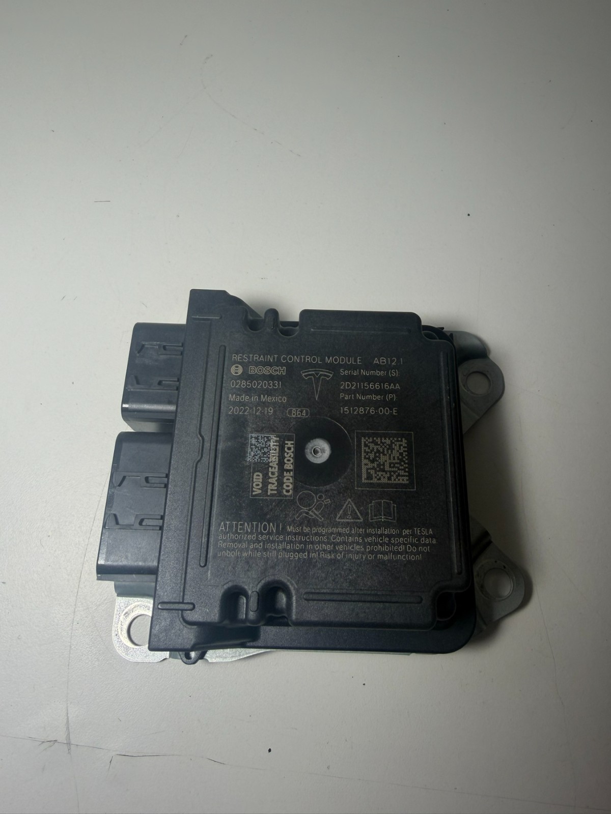 2017-2025 Tesla Model 3 Y Universal Restraint Diagnostic Module SRS 1512876-00-E