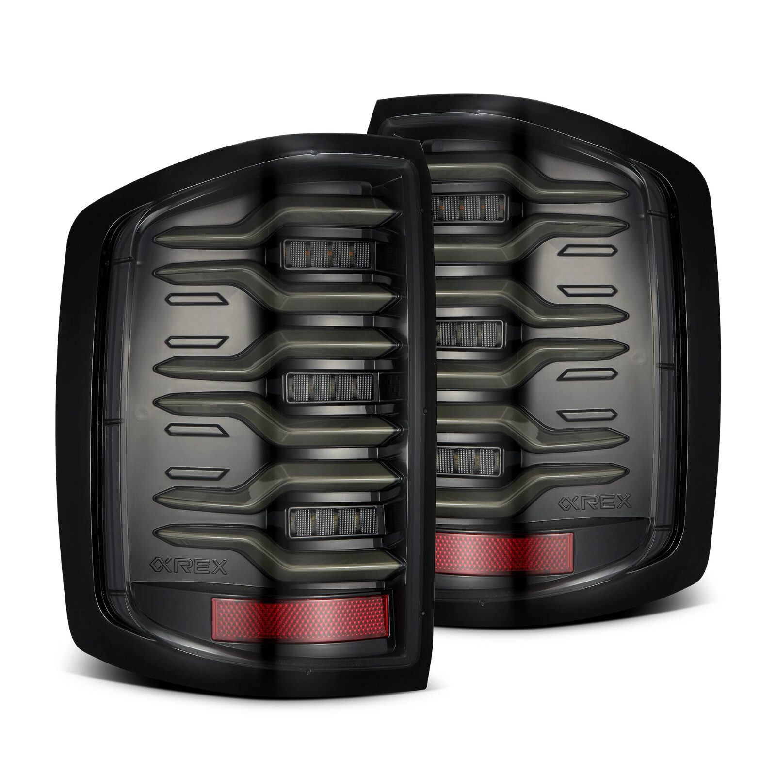 For 15-18 Chevrolet Silverado Sequential LED Luxx Alpha Black Tail Lights Lamps For 15-18 Chevrolet Silverado Sequential LED Luxx Alpha Black Tail Lights Lamps
