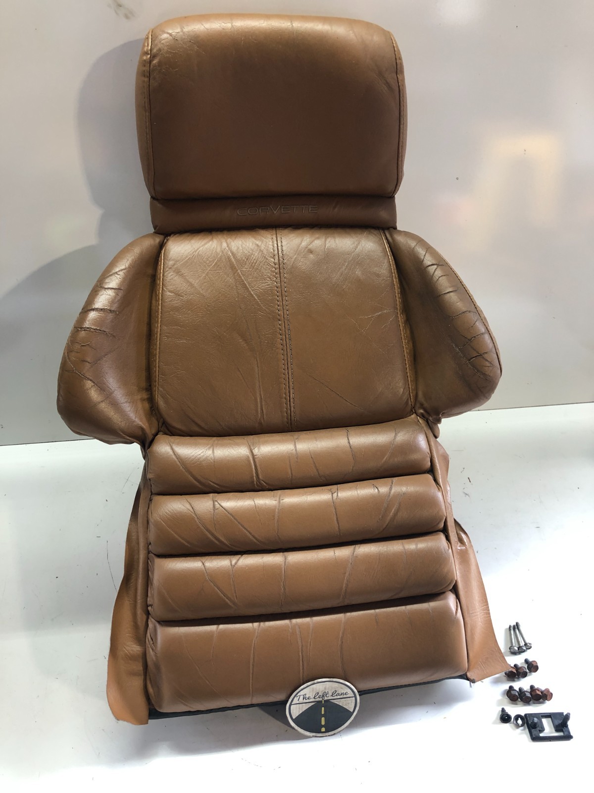 91-93 C4 Corvette Leather Power Sport Seat Upper Cushion Brown OEM
