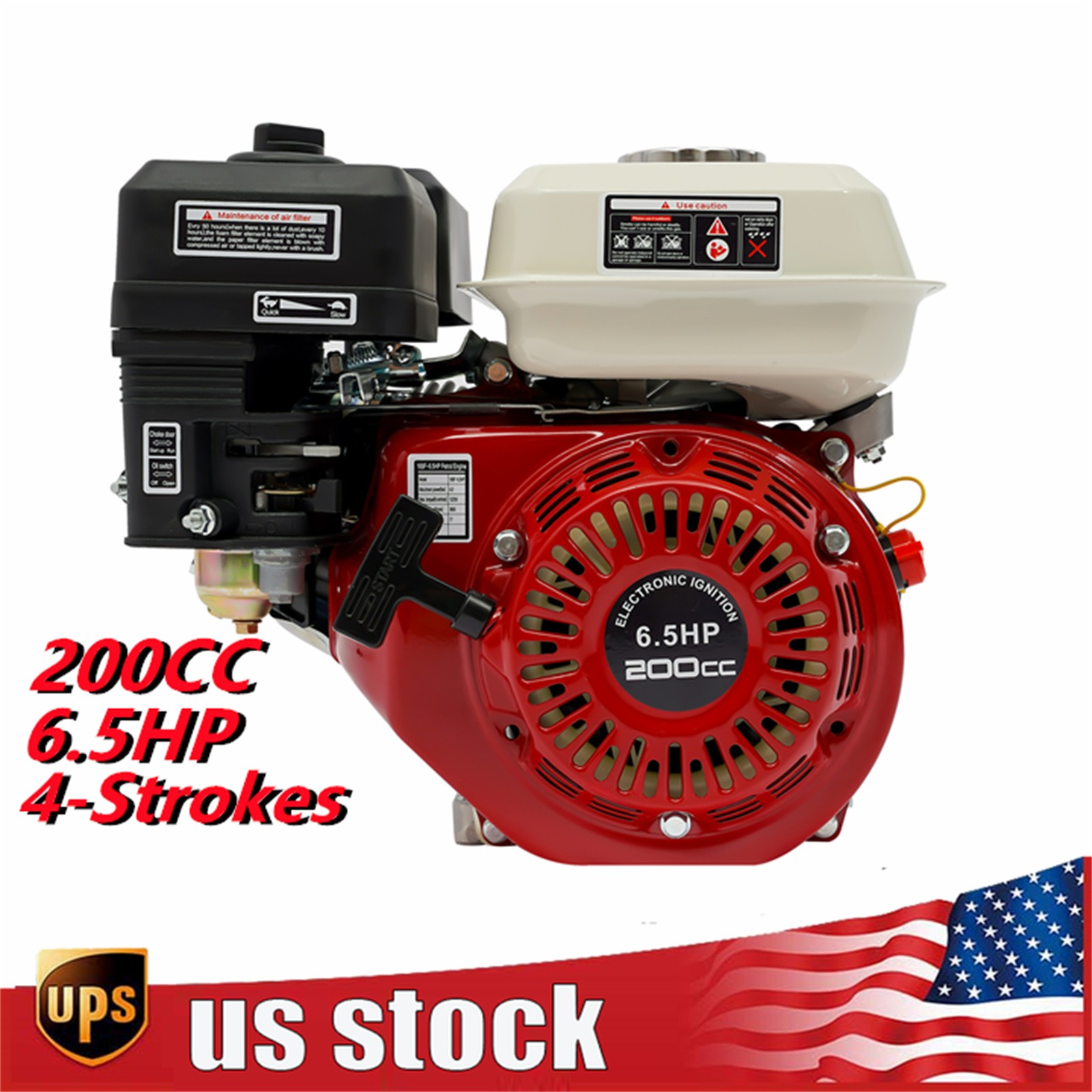 New Honda Gx160 6.5 Hp Pull Start Gas Engine Motor Power 4 Stroke
