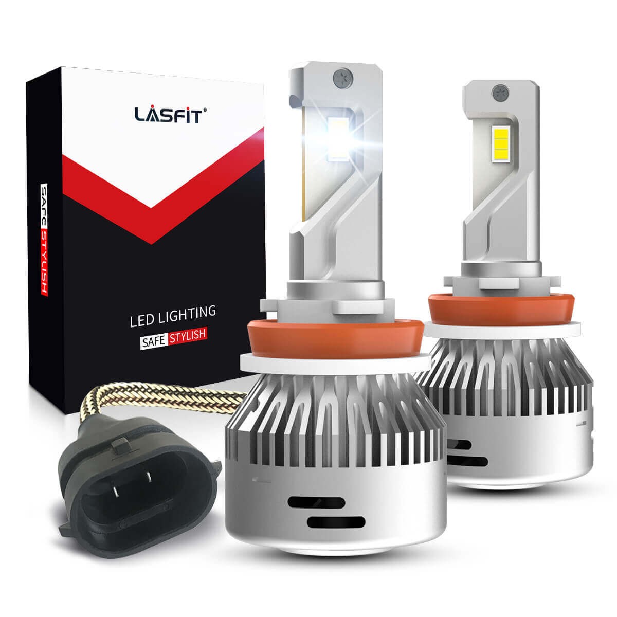 Lasfit H11 LED Headlight Low Beam Bulb 6000K 6000LM Flux Beam LAplus Series 60W