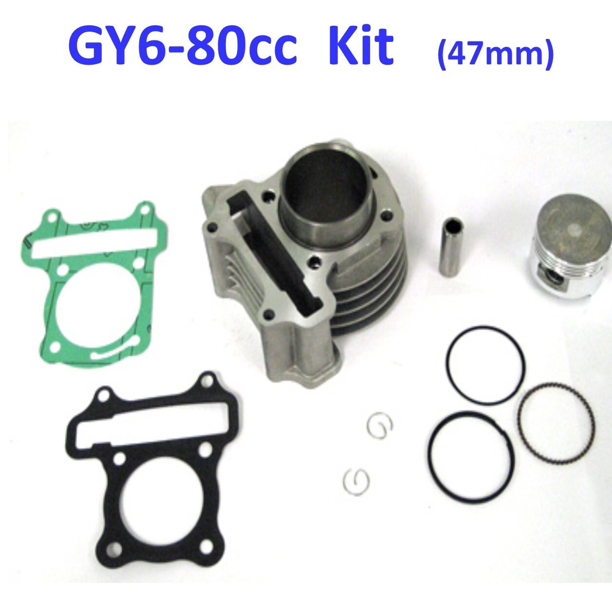 TaoTao 50cc ATM50A1,  Pony 50,50cc  BWS, 80cc Cylinder Piston Top End Kit 47mm