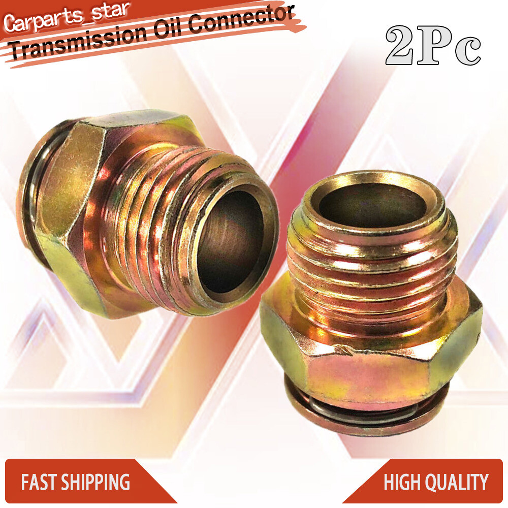 2 PCS Steel Transmission Oil Cooler Line Connector 5/8-18UNF Male US Stock