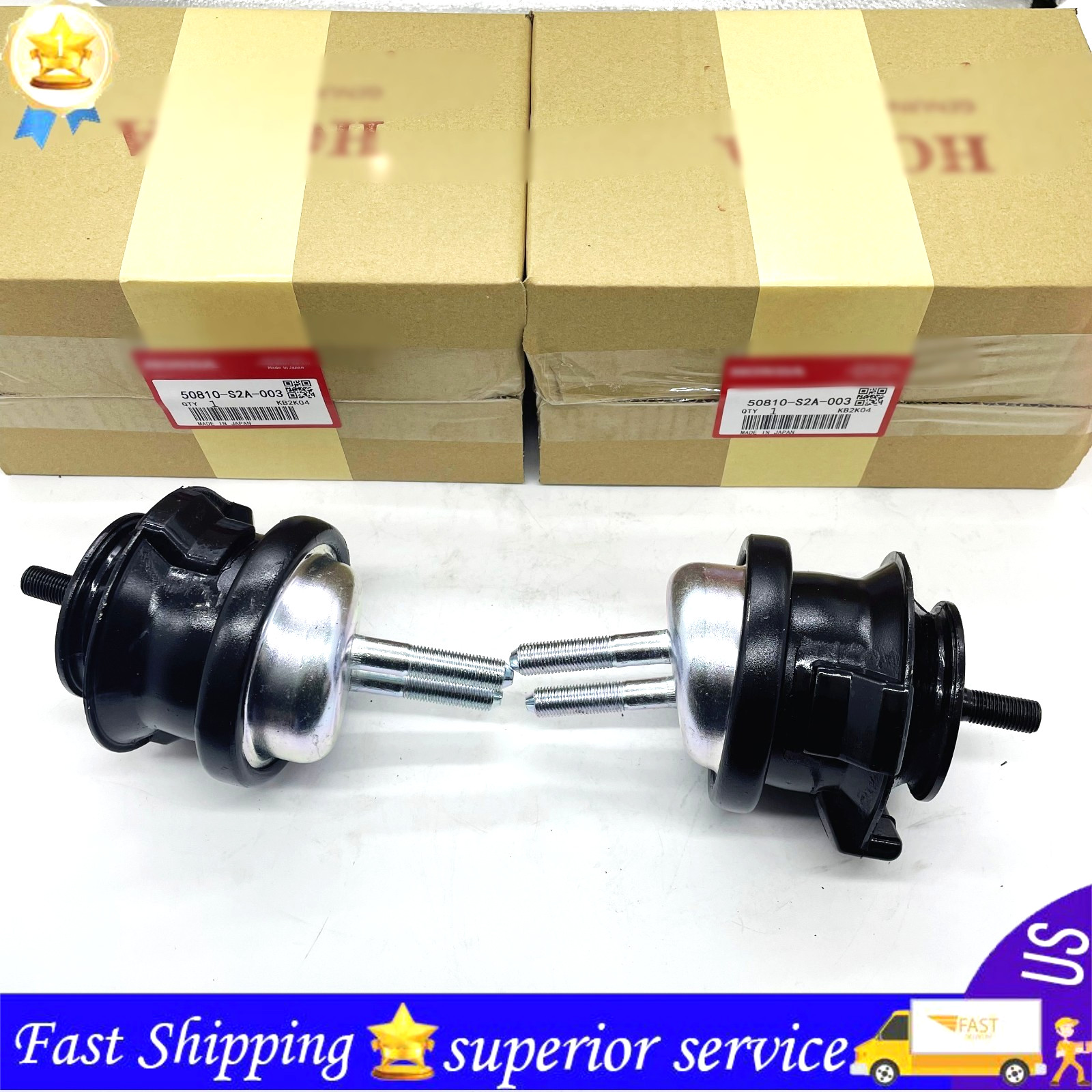 New 50810-S2A-003 2PCS Engine Mount Bush Rubber Fits For 2000-2009 Honda S2000