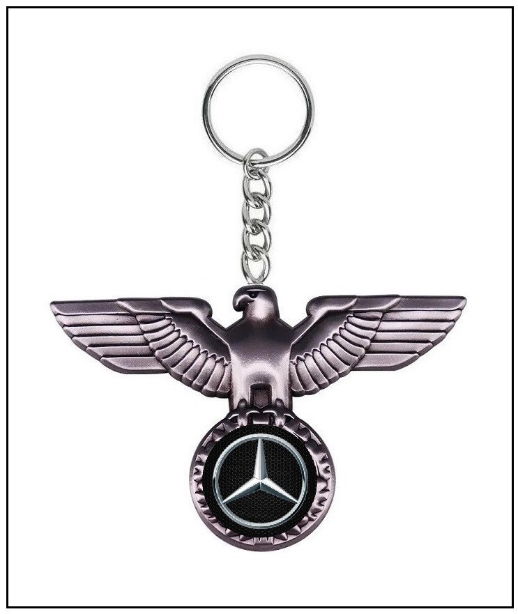 GERMAN EAGLE w/ MERCEDES BENZ Emblem Keychain -  2 5/8