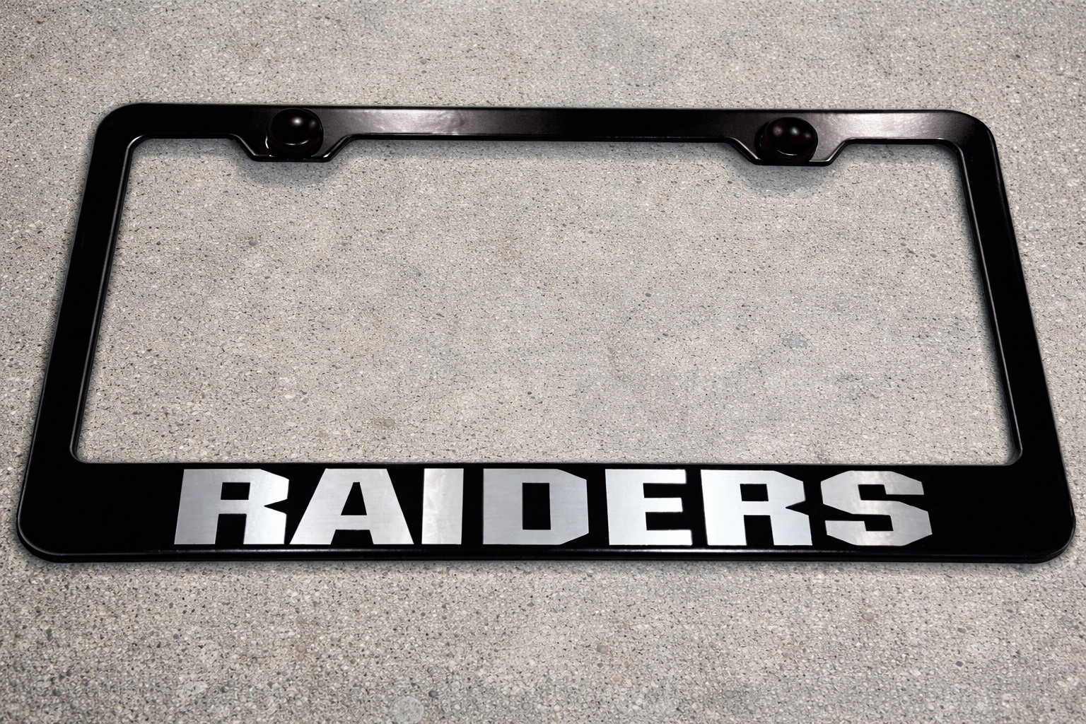 Las Vegas Raiders Stainless Steel Black Finished License Plate Frame Rust Free