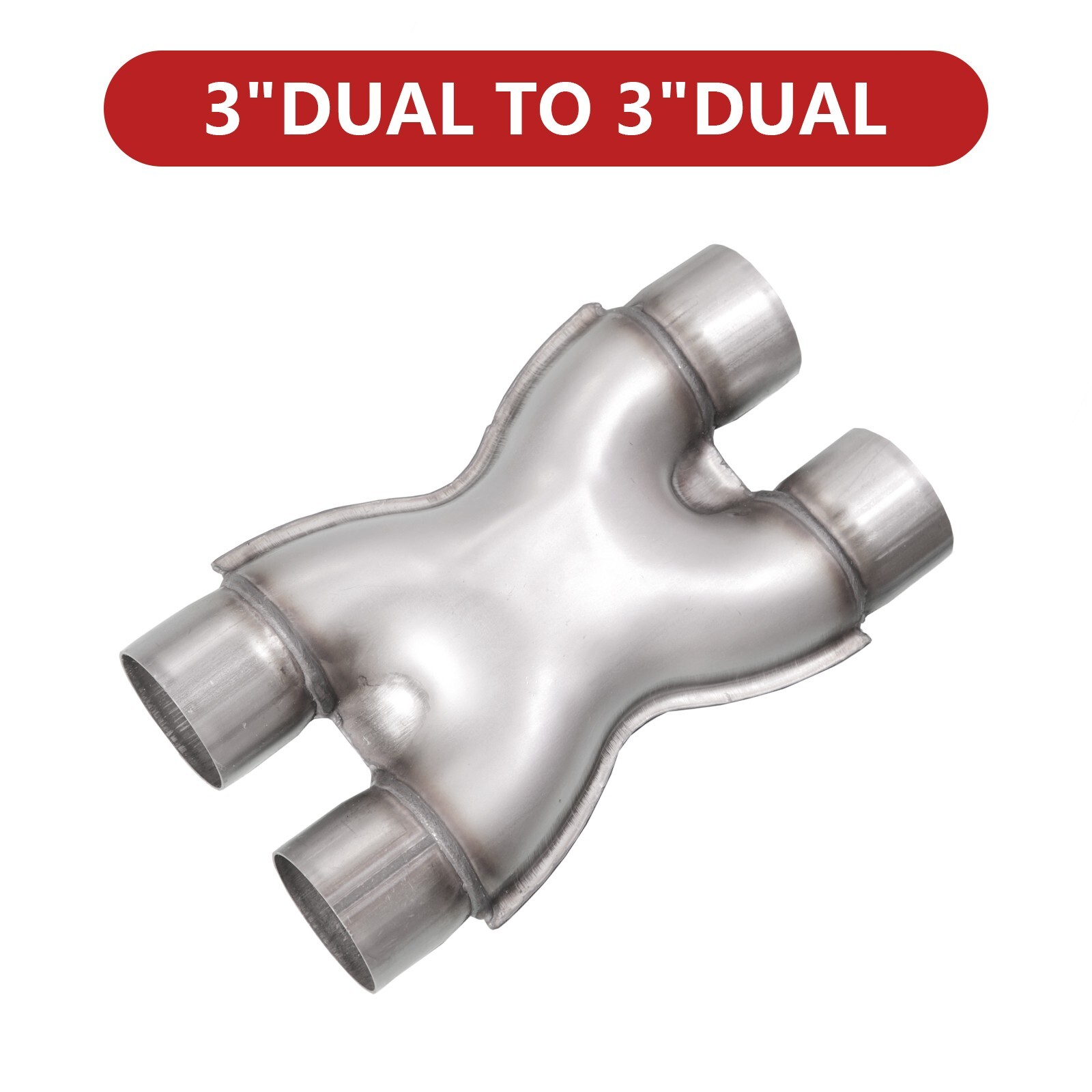 Exhaust X Pipe 3.0 Inch Inlet,Stainless Steel Universal Exhaust X Pipe 3.0