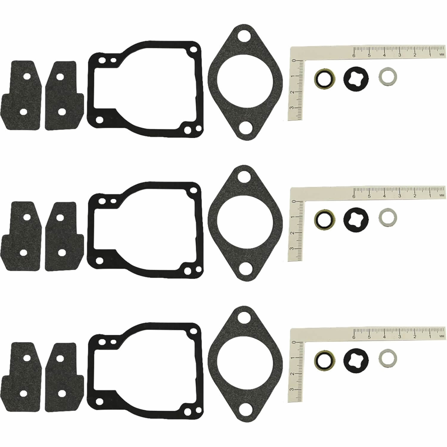 (3 Pack) Carburetor Kit for Mercury Mariner 30 40 50 55 60 70 75 80 90 100 115