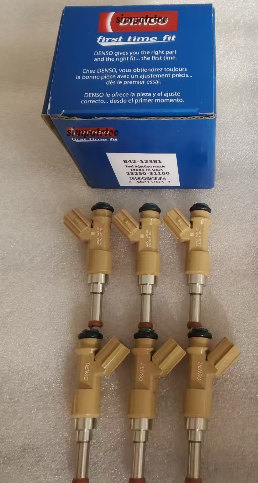 DENSO 6 Pcs Fuel Injectors 23250-31100 For 10-19 Toyota 4Runner Tundra V6 4.0L