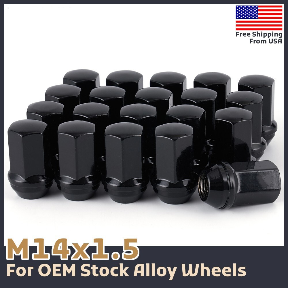 24PC Black 14x1.5 XL OEM Lug Nut Fit Stock Chevy Colorado Silverado Suburban NEW