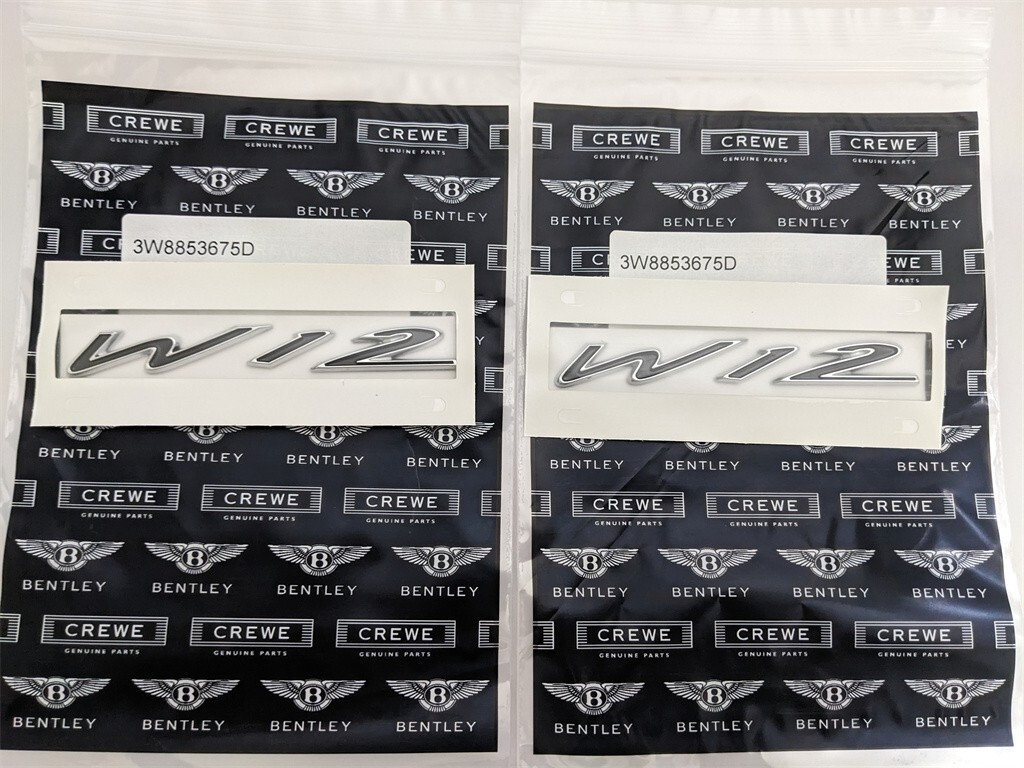 Bentley Continental GT GTC Flying Spur W12 Fender Speed Badge Set 3W8853675D