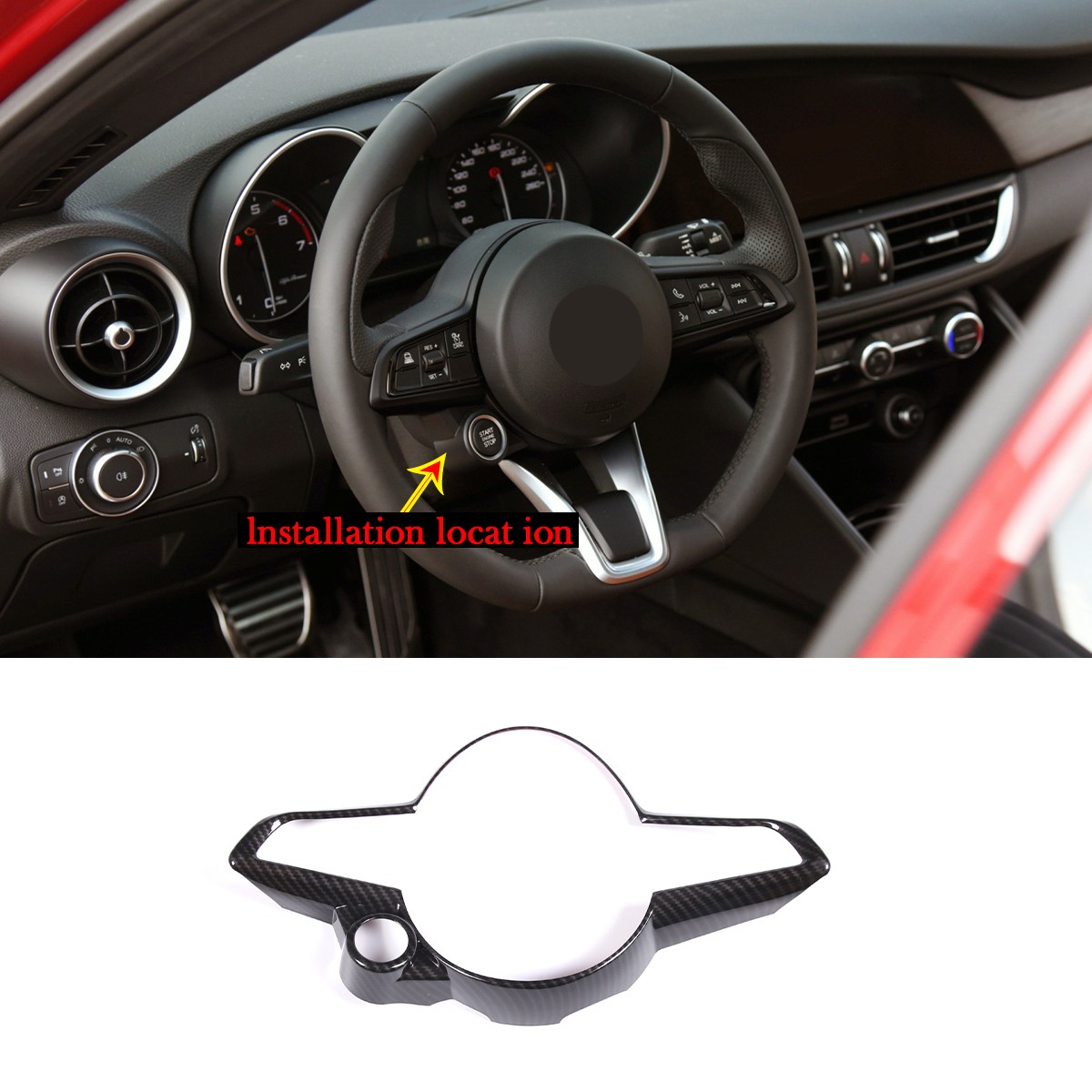 ABS Carbon Fiber Interior Decoration Cover Trim for Alfa Romeo Giulia 2017-22