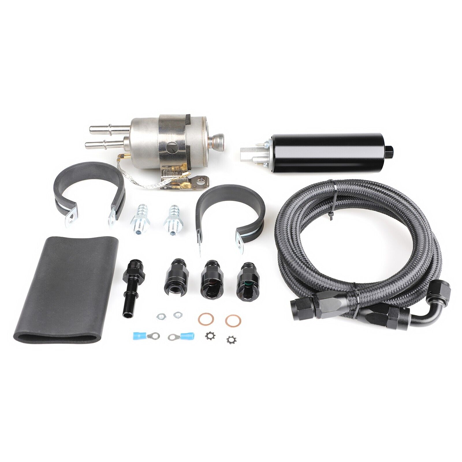 Walbro TI 255LPH Inline LS Swap High Pressure EFI Fuel Pump w/Install Kit GSL392