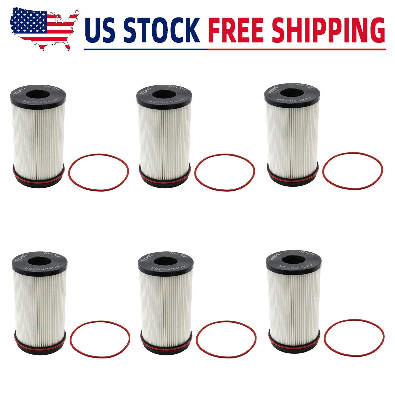 6X Fuel/Water Separator Filter Fit For Fleetguard DDE Diesel FS20176 R61709
