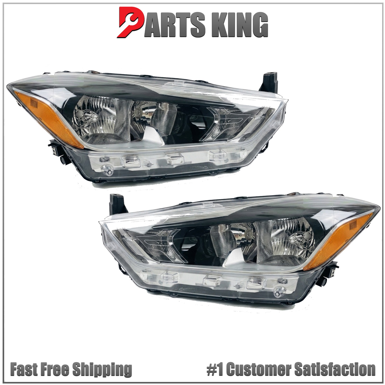 For 2018 2020 Nissan Kicks Headlight Headlamp Assembly Driver Passenger Pair Set