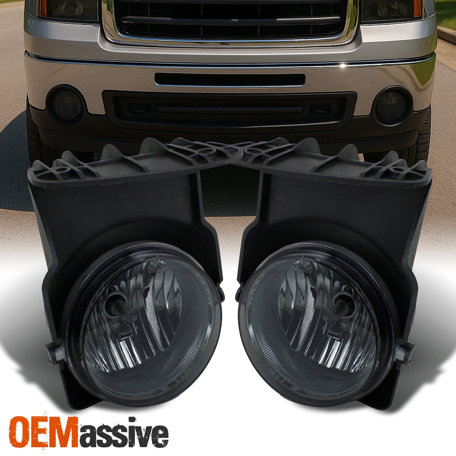 Fit 2003-2006 Sierra 1500 2500 3500 HD Pickup Smoked Fog Lights w/Switch+Bulbs
