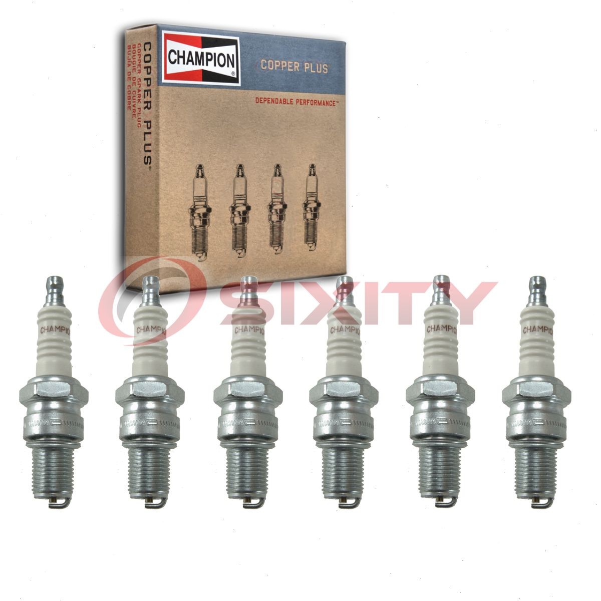 6 pc Champion Copper Plus Spark Plugs for 1951-1953 Jaguar C-Type 3.4L L6 ue