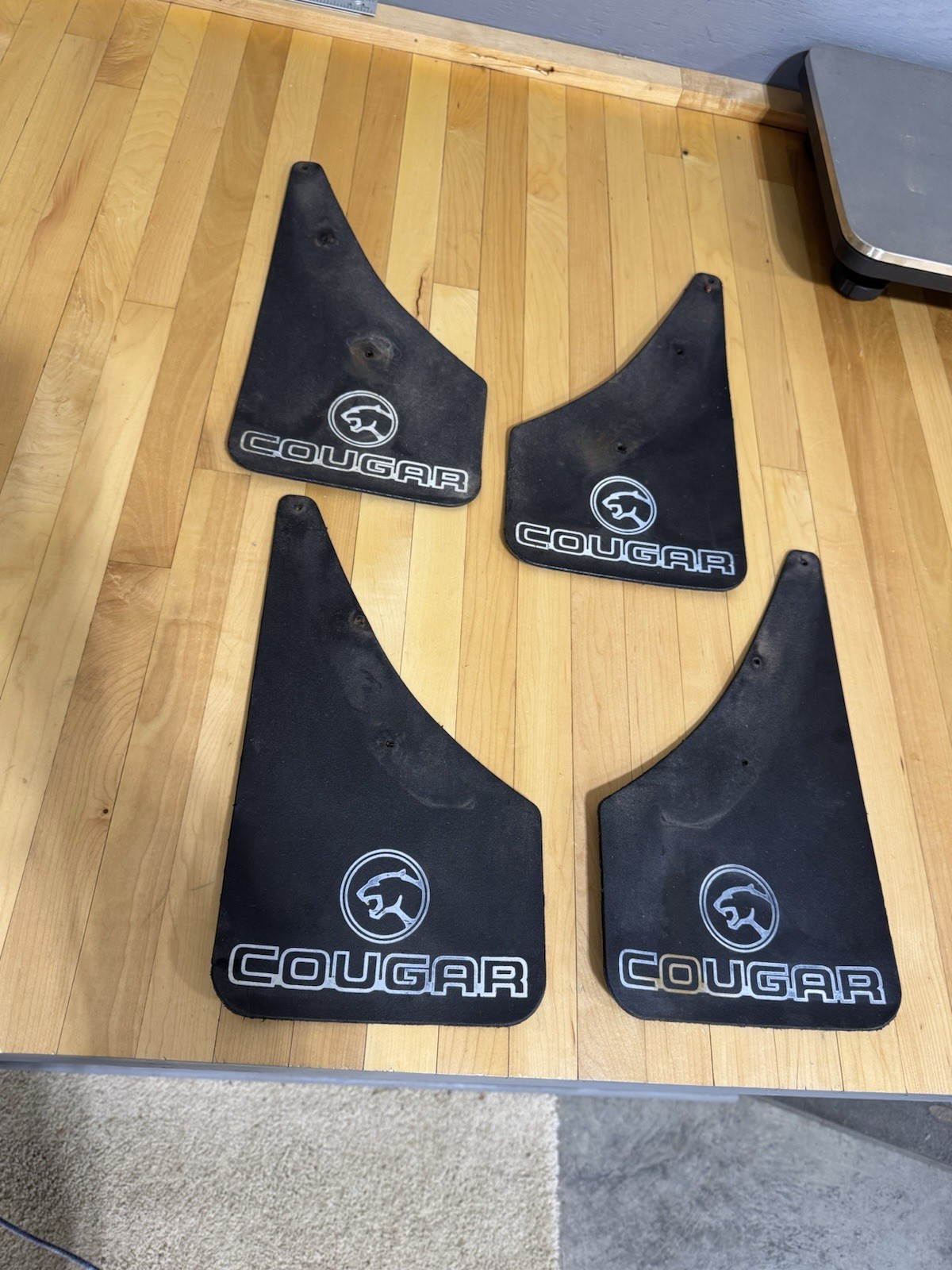 Vintage 1989-1997 Mercury Cougar XR7 Logo Mud Flaps Splash Guards Black Vintage 1989-1997 Mercury Cougar XR7 Logo Mud Flaps Splash Guards Black