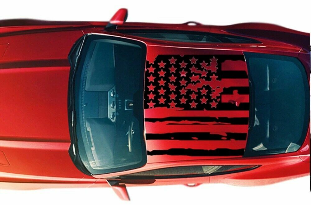 Decal Graphic design unique for Ford Mustang GT 2019 2020 Roof usa livery flag