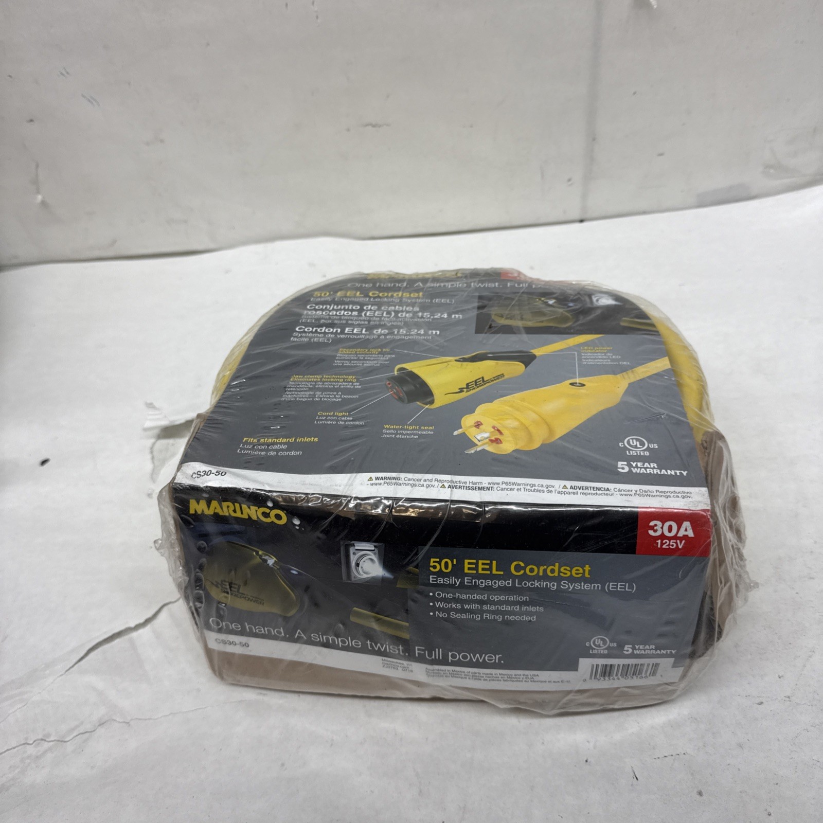 Afi/Marinco/Guest/Nicro/Bep Eel Cord Set 30A 125V 50' CS30-50 Afi/Marinco/Guest/Nicro/Bep Eel Cord Set 30A 125V 50' CS30-50