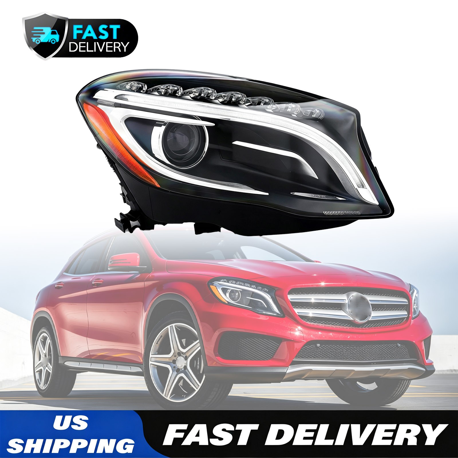 For 2015-17 Mercedes-Benz W156 GLA250 Passenger Side Xenon Headlight A1569062200