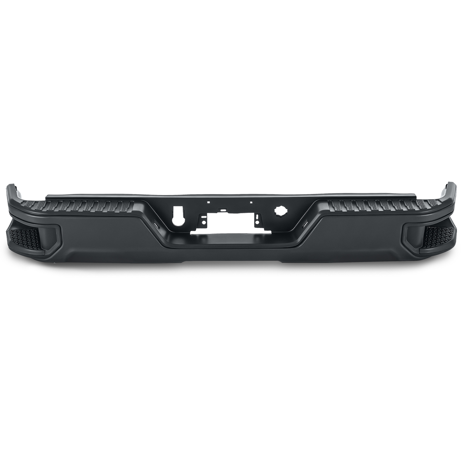 Black Complete Rear Bumper Assembly For 2020-2024 Sierra Silverado 2500 / 3500