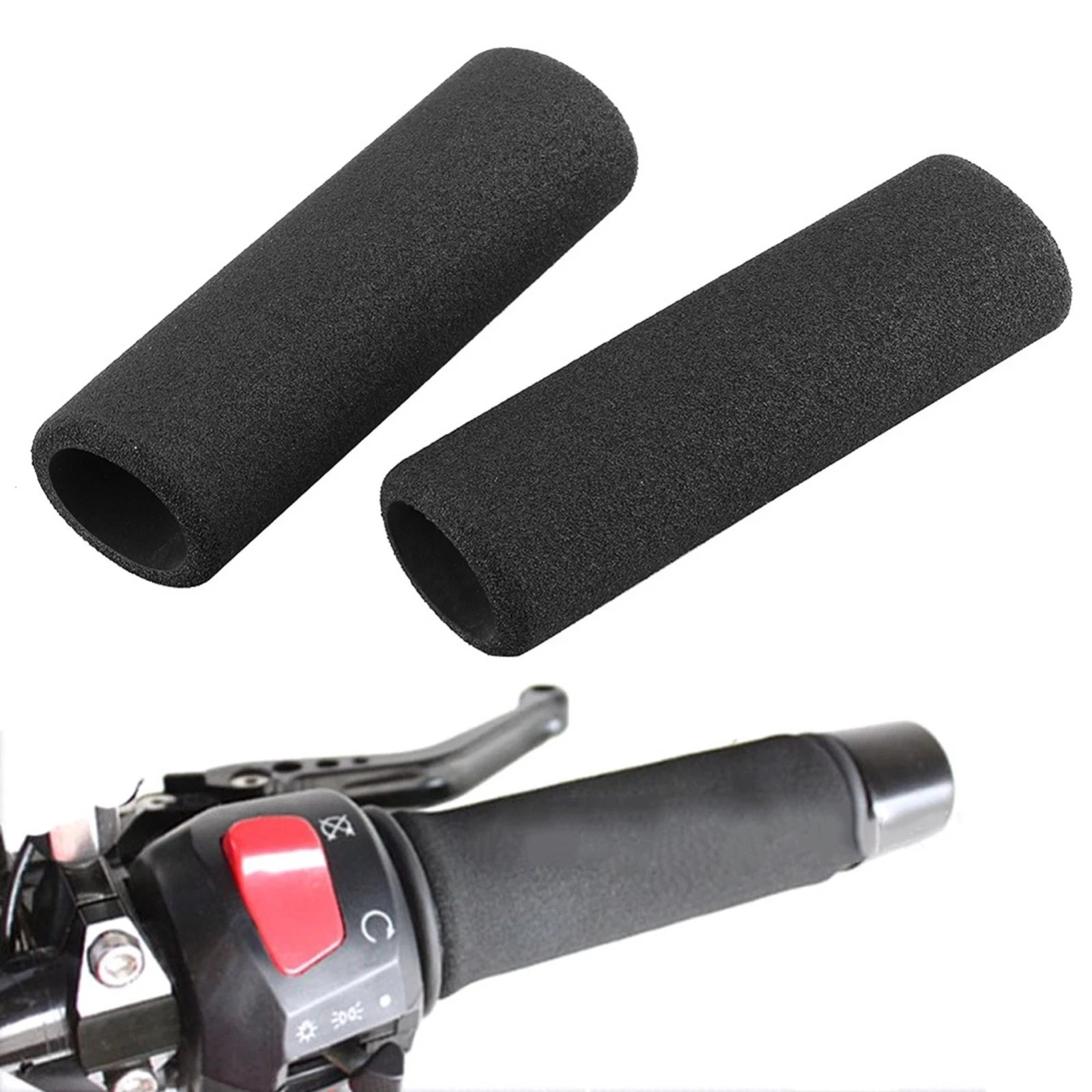2pcs Grip Puppy Motorcycle Foam Anti-Vibration Comfort Handlebar Grip Cover