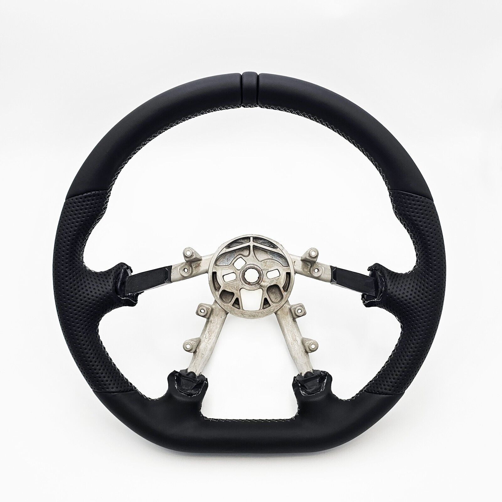 REVESOL Black Flat Sports Steering Wheel 3D Black Ring for 1997-2004 Corvette C5