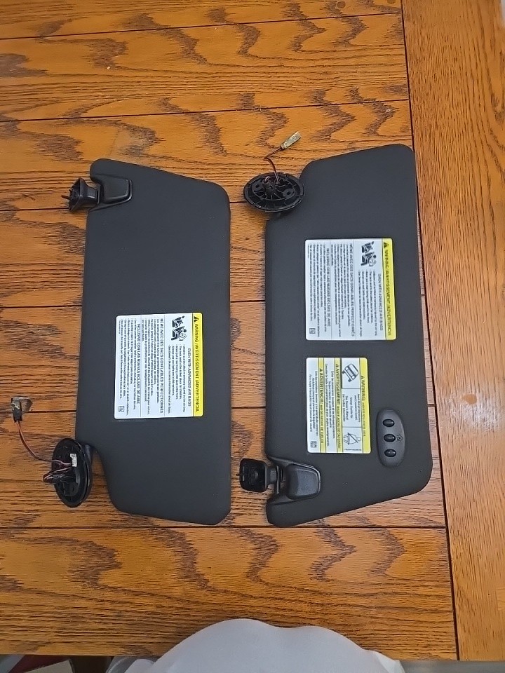 Tested 2016-2019 Ford Explorer Black Sun Visor Set Pair w/ Lights & Homelink OEM