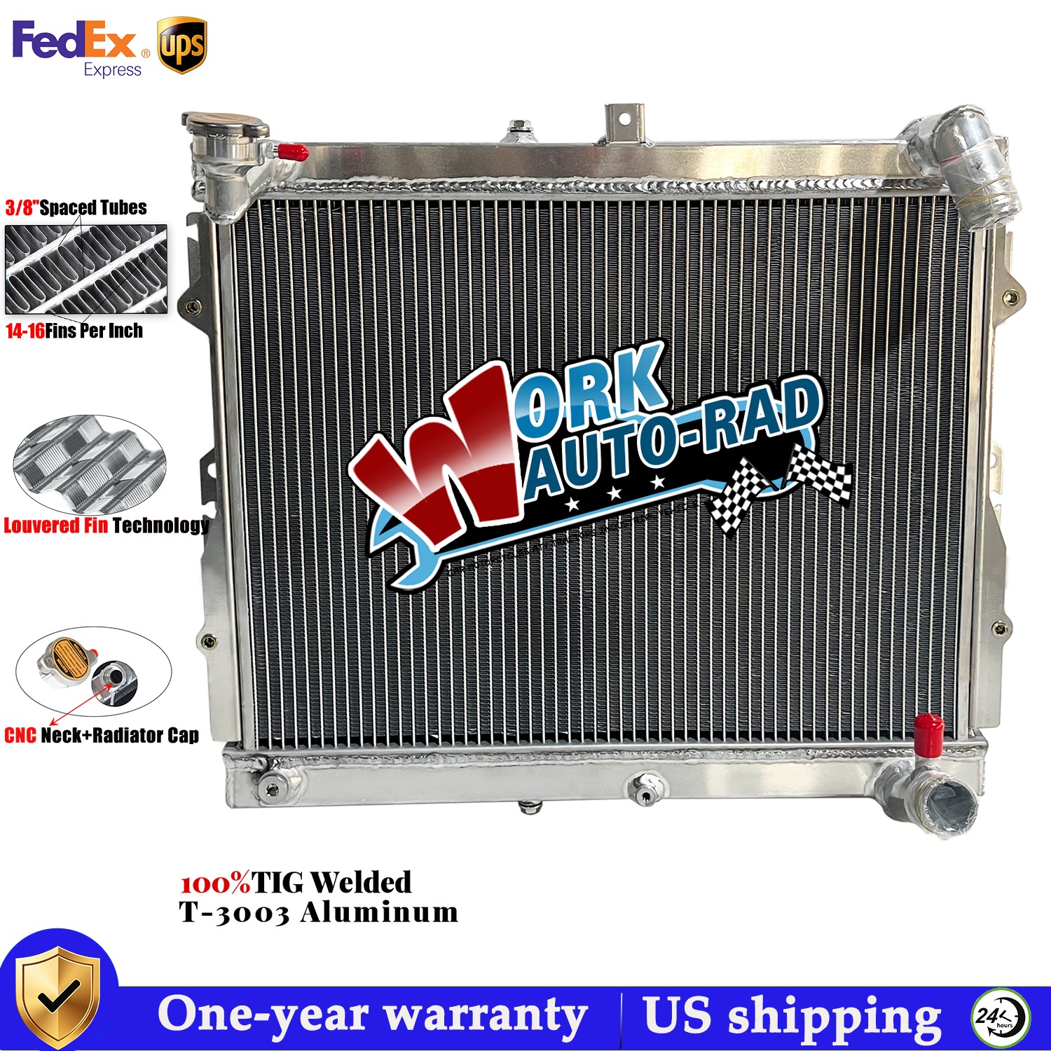 Aluminum Radiator For 1989-1992 1990 Mazda RX-7 1.3L Late FC Chassis Manual MT