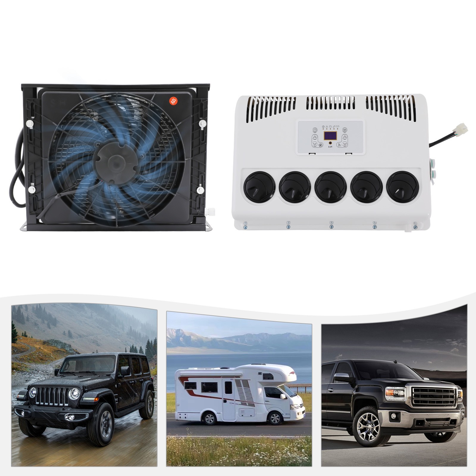 12V 11000 BTU Truck Cab Air Conditioner Split AC For Semi Trucks Bus RV Caravan