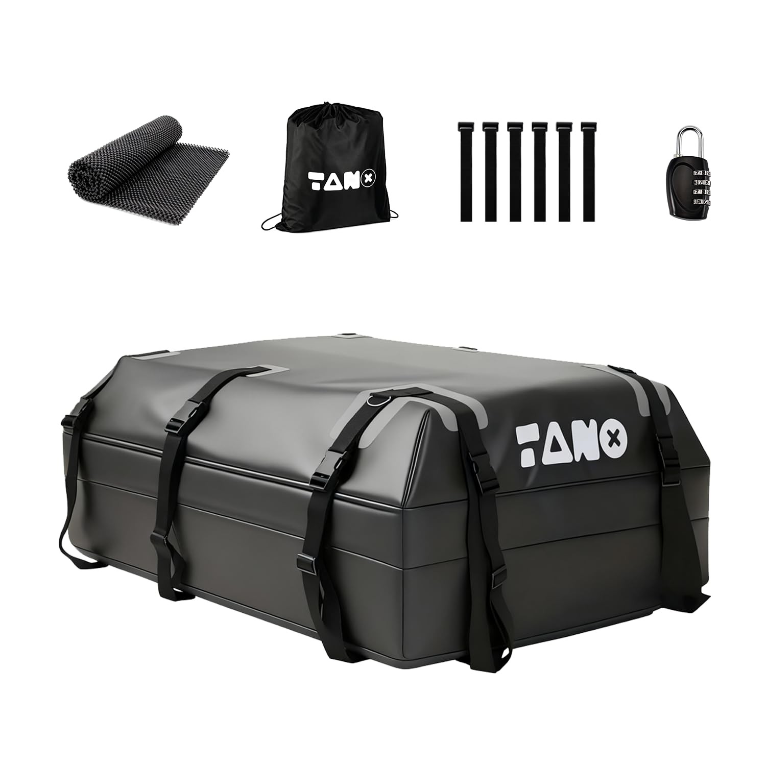 Car Roof Bag - 21 Cubic Feet Rooftop Cargo Carrier, 100% 21 Cubic, Black 