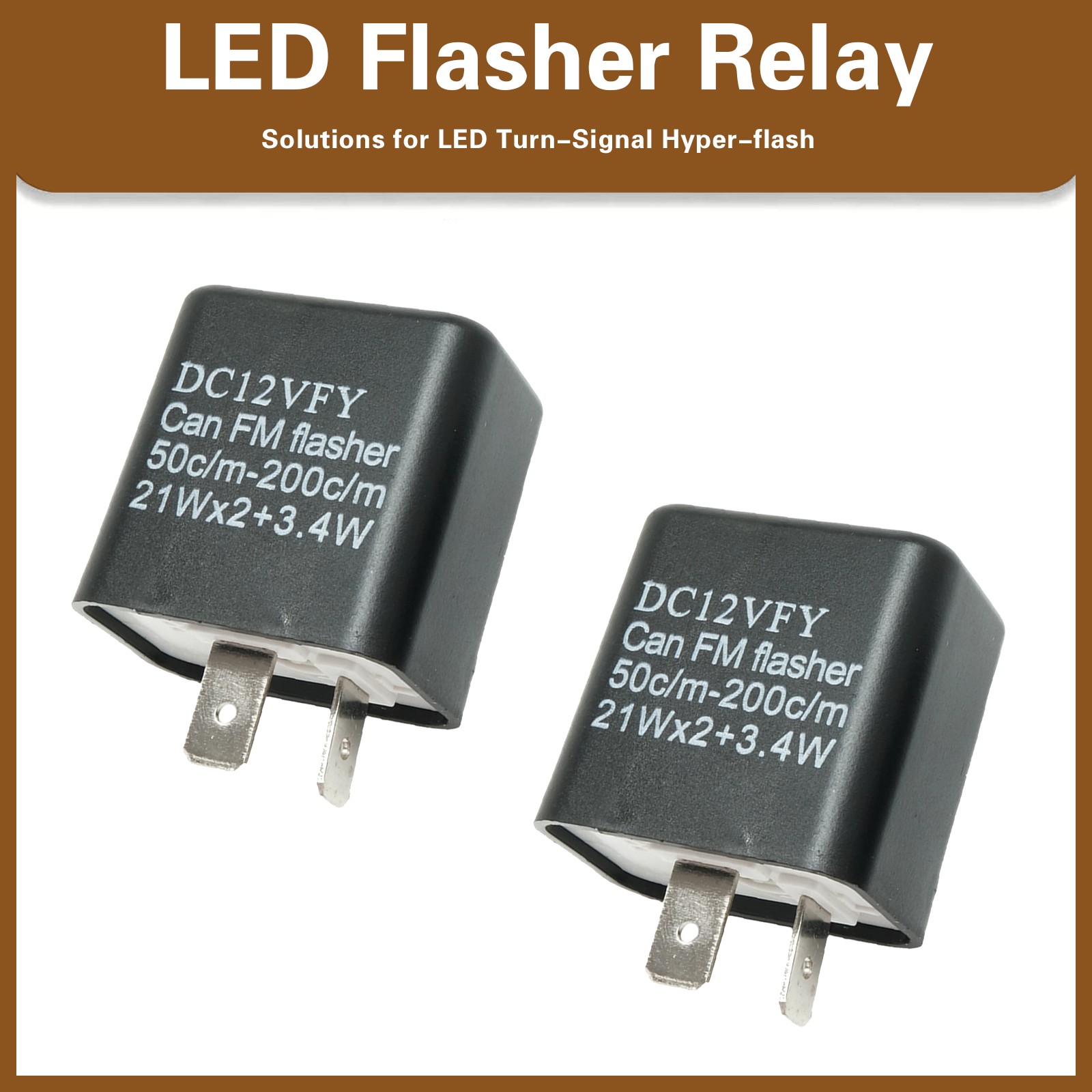 2X 2Pin Electronic LED Flasher Relay Fix For Turn Signal Light Fast Hyper Flash 2X 2Pin Electronic LED Flasher Relay Fix For Turn Signal Light Fast Hyper Flash