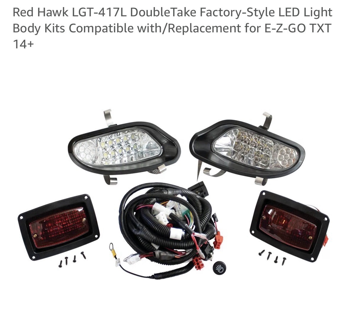 New Red Hawk LGT-417L DoubleTake LED Light Body Kits Compatible E-Z-GO TXT 14+