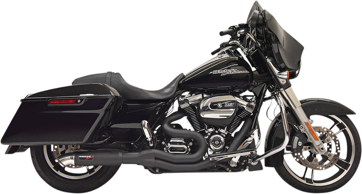 Bassani Xhaust 1F88B 2-1 Black Exhaust Hot Rod Turnout 2017-2025 FLHTPI