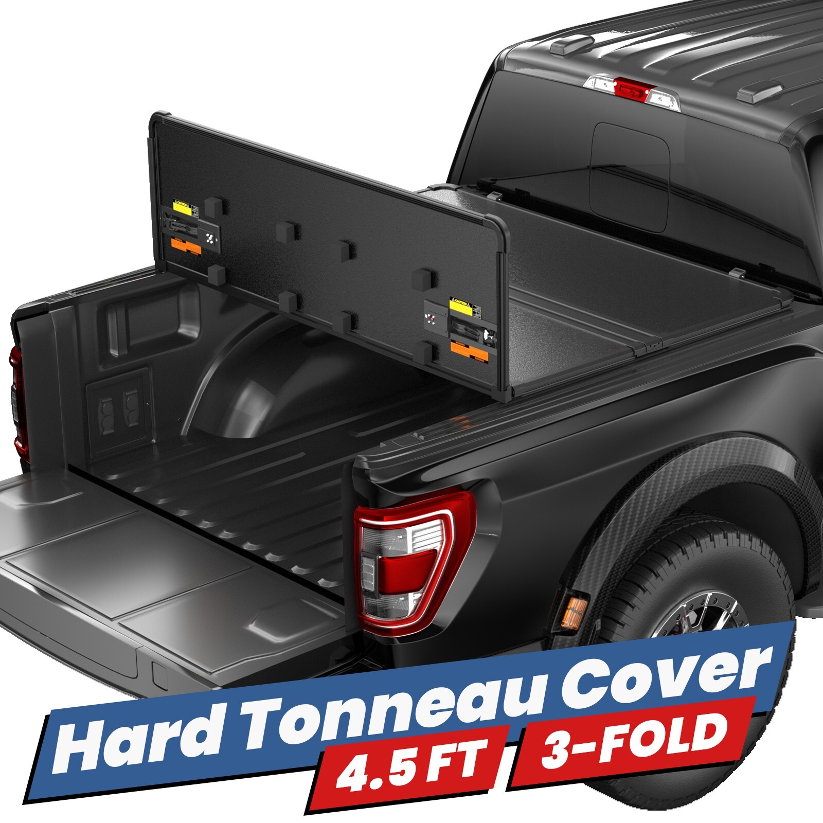 4.5ft 4.6ft Tri-Fold Hard Tonneau Cover For 2022-2026 Ford Maverick Truck Bed 4.5ft 4.6ft Tri-Fold Hard Tonneau Cover For 2022-2026 Ford Maverick Truck Bed