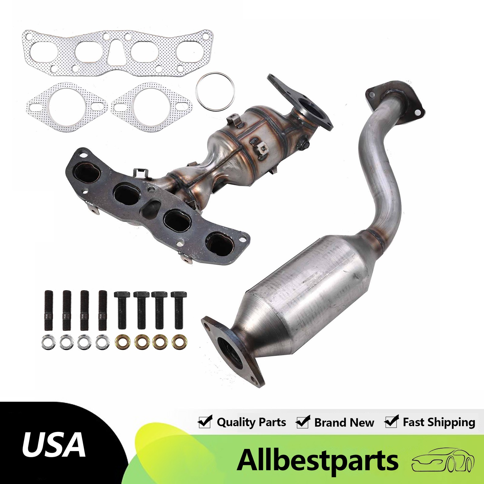 2Pcs Front Rear Both Catalytic Converter for Nissan Rogue 2.5L 2008-2013 EPA