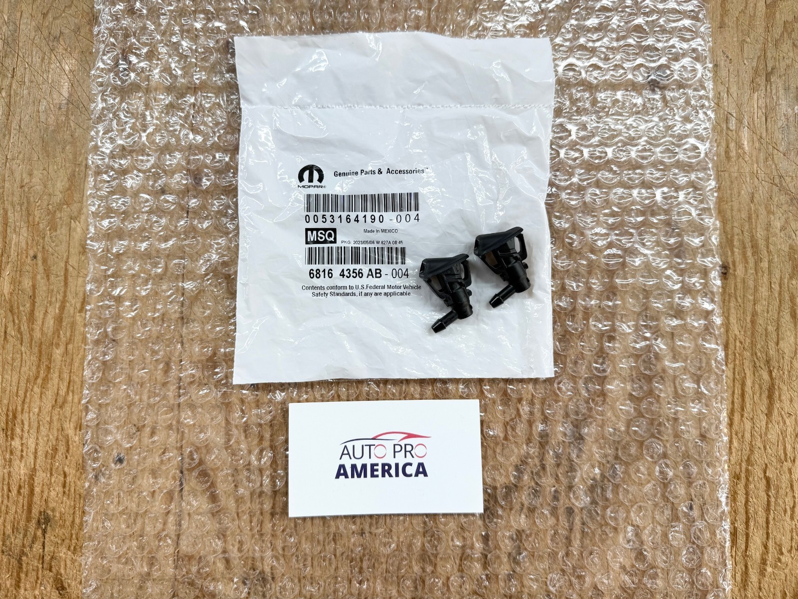 WINDSHIELD WASHER NOZZLES 2013-2018 JEEP WRANGLER MOPAR 2pcs SET OEM 68164356AB