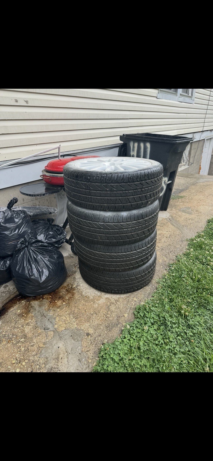 Complete set of Volkswagen R32 wheels, suspension springs, and shocks for sale.