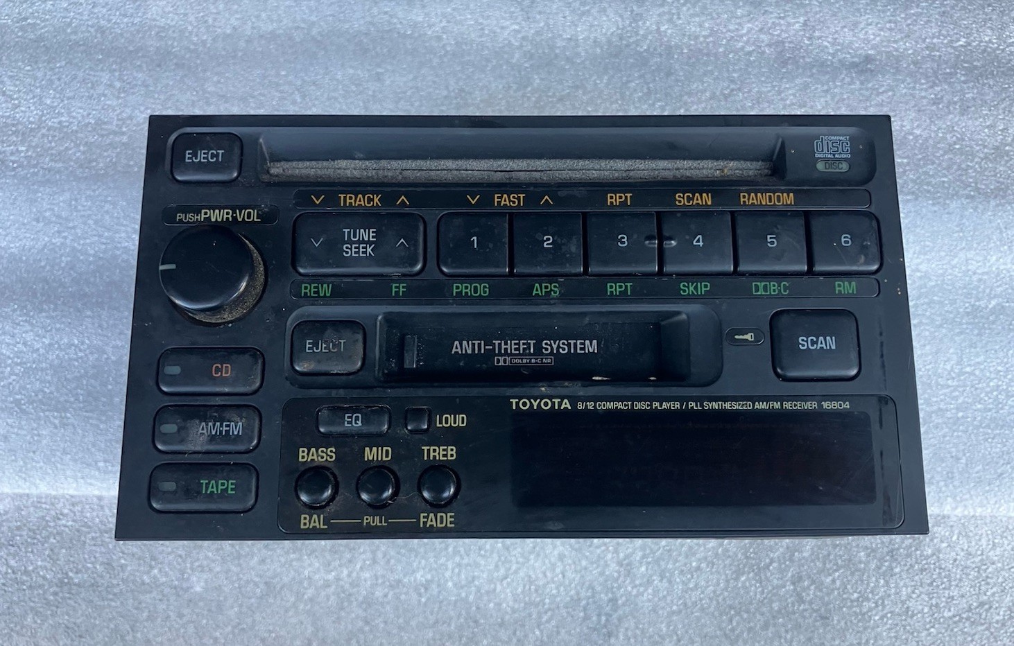 Toyota SUPRA JZA80 OEM Toyota Radio/Stereo Cassette Tape CD Head Unit 16805 Toyota SUPRA JZA80 OEM Toyota Radio/Stereo Cassette Tape CD Head Unit 16805