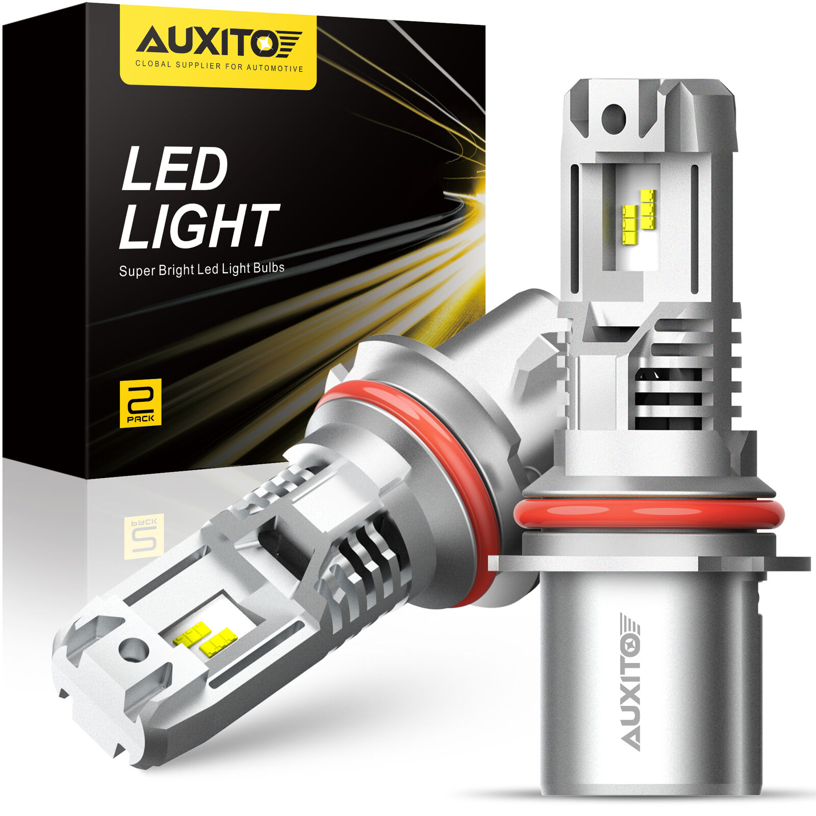 AUXITO 9004 HB1 LED Headlight Bulbs Kit High Low Beam Super Bright 24000LM 6500K
