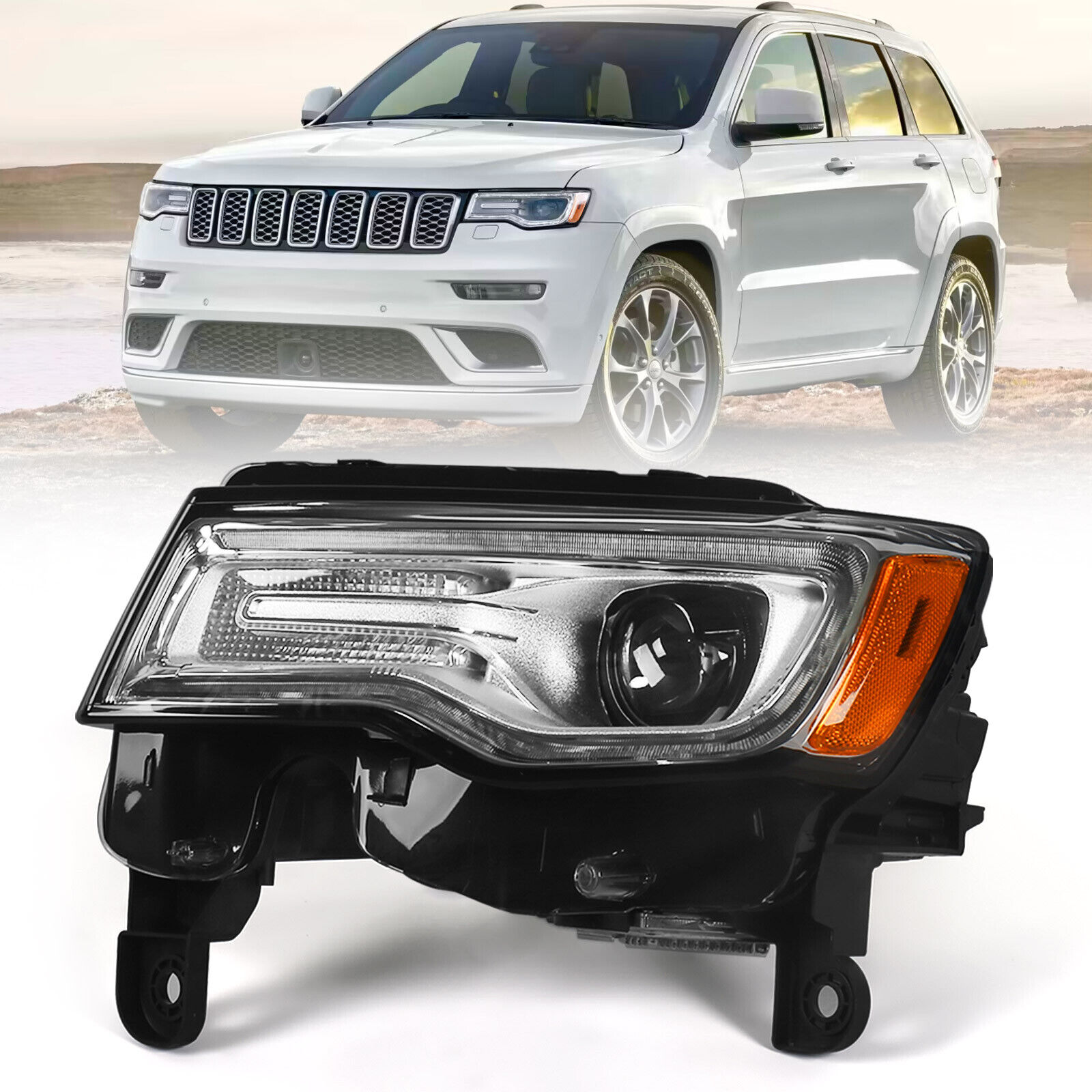 For 2017-2021 Jeep Grand Cherokee HID Xenon Left Driver Headlight W/H DRL Lamp