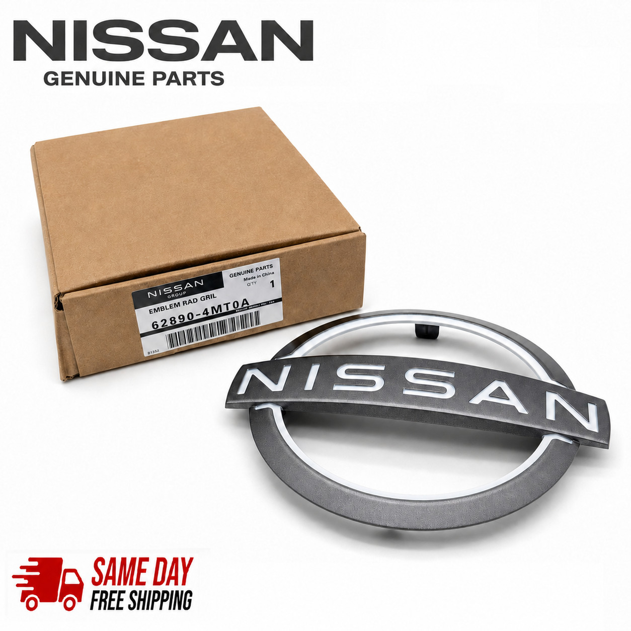Genuine Nissan Grille Emblem 62890-4MT0A NEW 0EM 628904MT0A