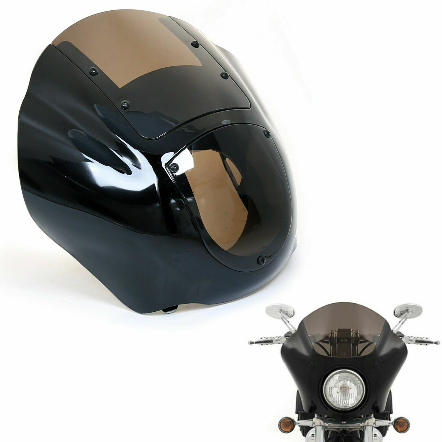 Quarter Black Fairing With Smoke Windshield For 1988-UP Harley Davidson XL 883