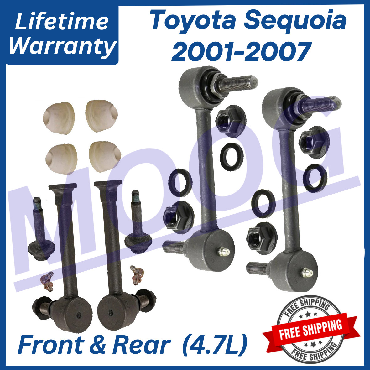 MOOG OEM Front & Rear Sway Bar For 2001-2007 Toyota Sequoia Lifetime Warranty
