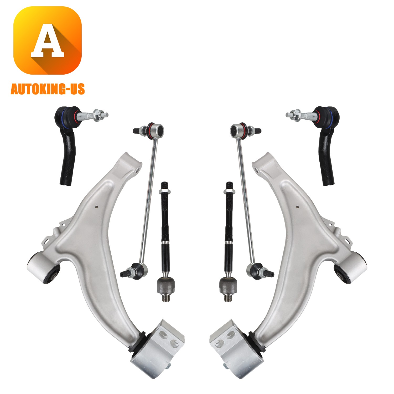 8X Front Lower Control Arms Tie Rods End for 2013-2017 Buick Regal Cadillac XTS