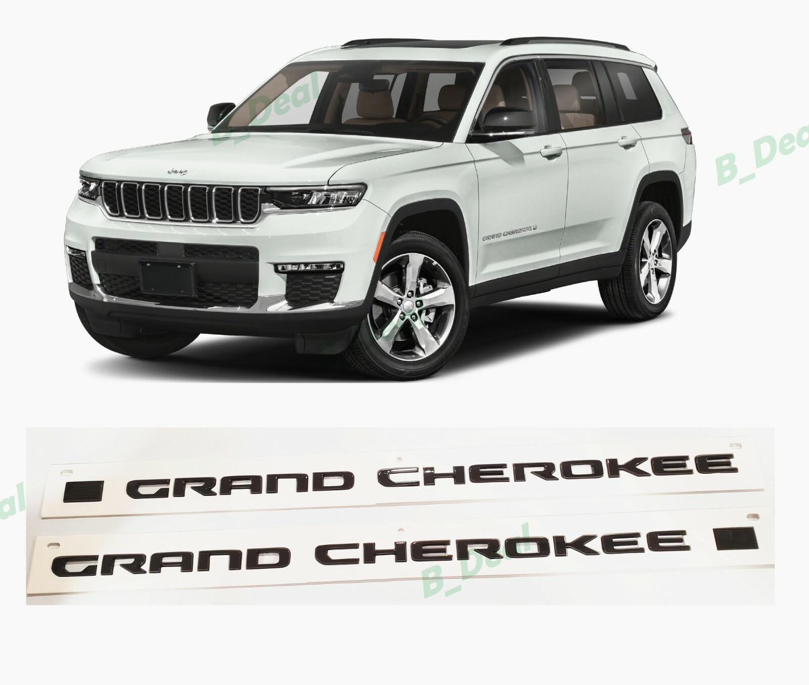 2PCS Door Gloss Black Emblems Fit For 2021-2024 Jeep Grand Cherokee WL/WK